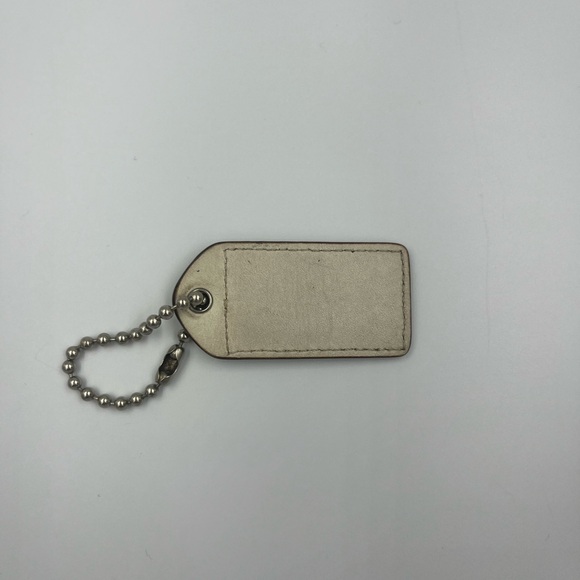 Vintage Coach Large Cream Leather Hang Tag Charm Tag Replacement Used - Picture 4 of 8